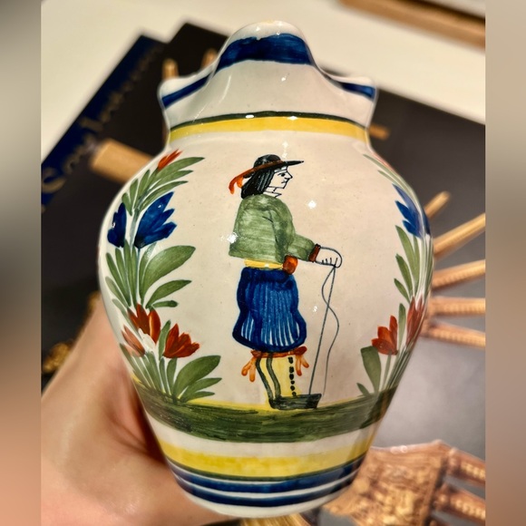 Other - Henriot Quimper French Faience Pitcher Hand-Painted France 1986 Vintage